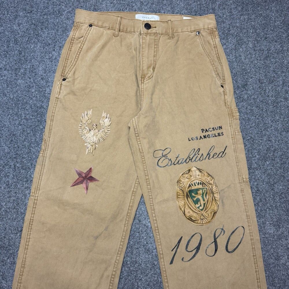 PacSun Baggy Khaki Carpenter Brown Pants 30x30 1980